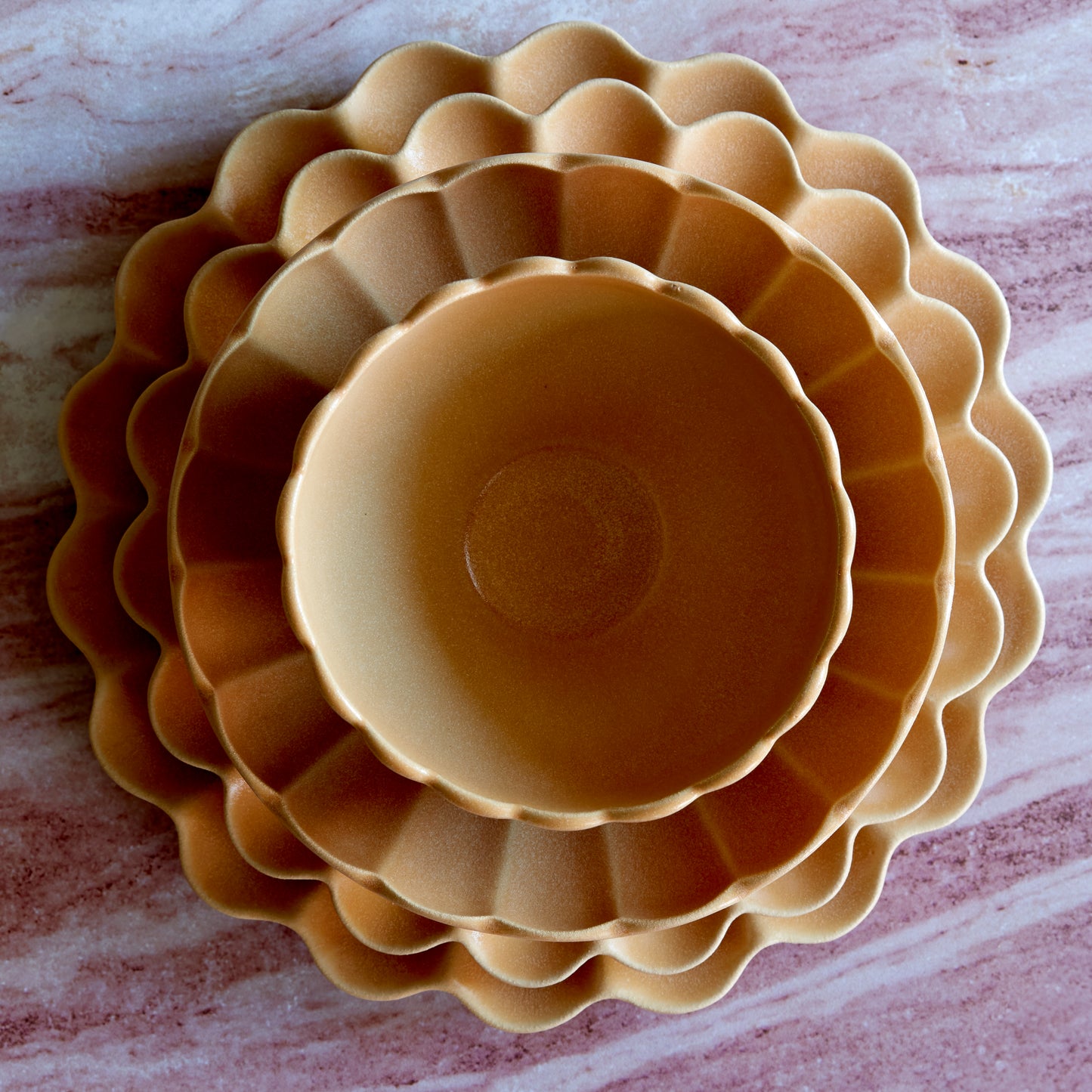 Dhalia Stoneware Dinnerware Set - Camel