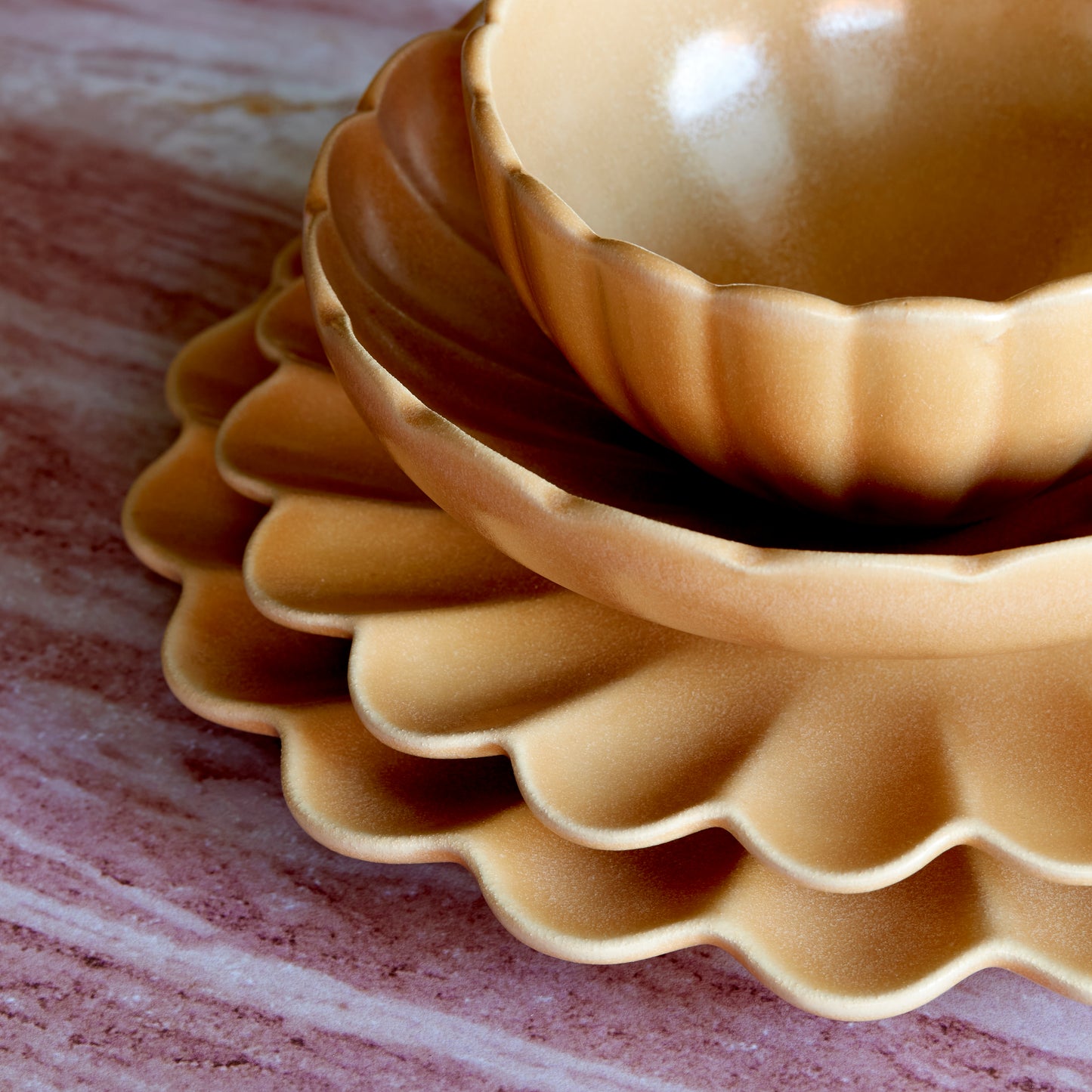 Dhalia Stoneware Dinnerware Set - Camel