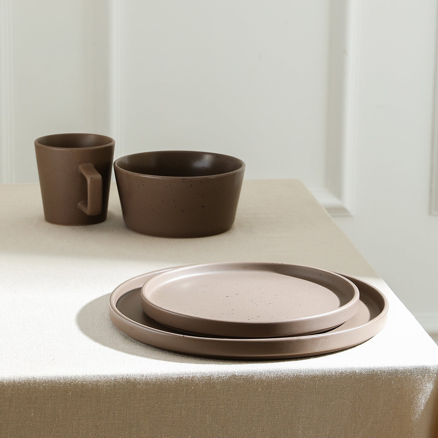 Celina Stoneware Dinnerware Set - Brown Matte
