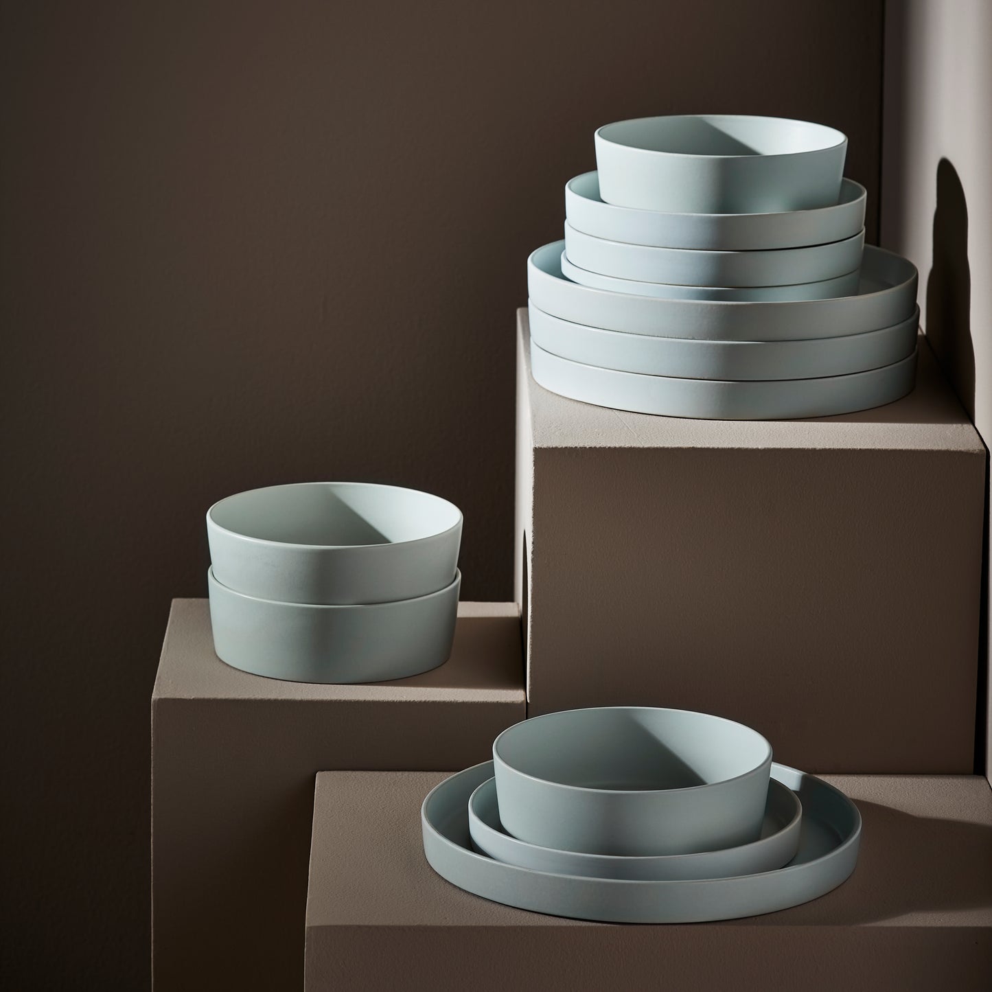 Modan Stoneware Dinnerware Set - Blue-Grey