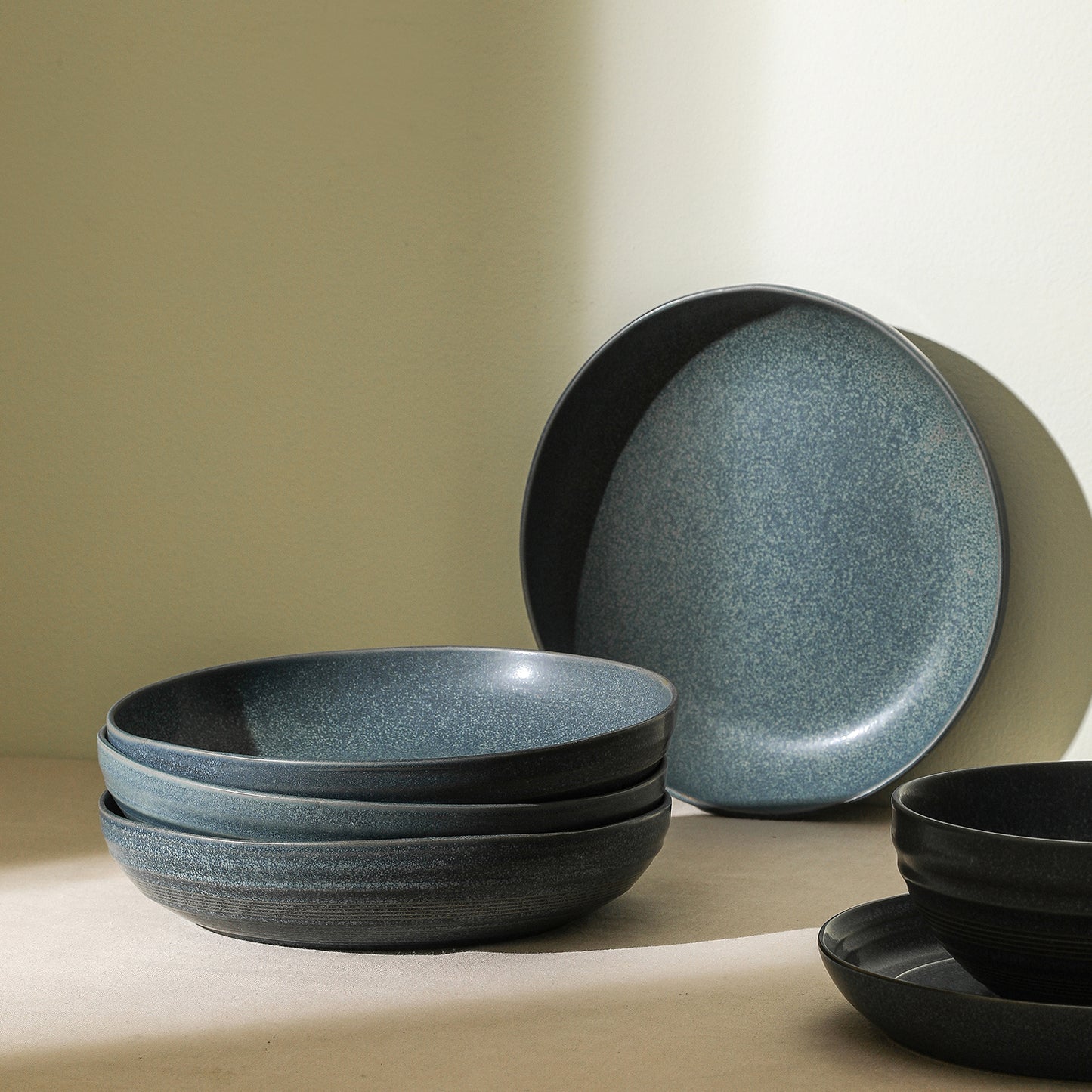 Elio Stoneware Pasta Bowl - Blue