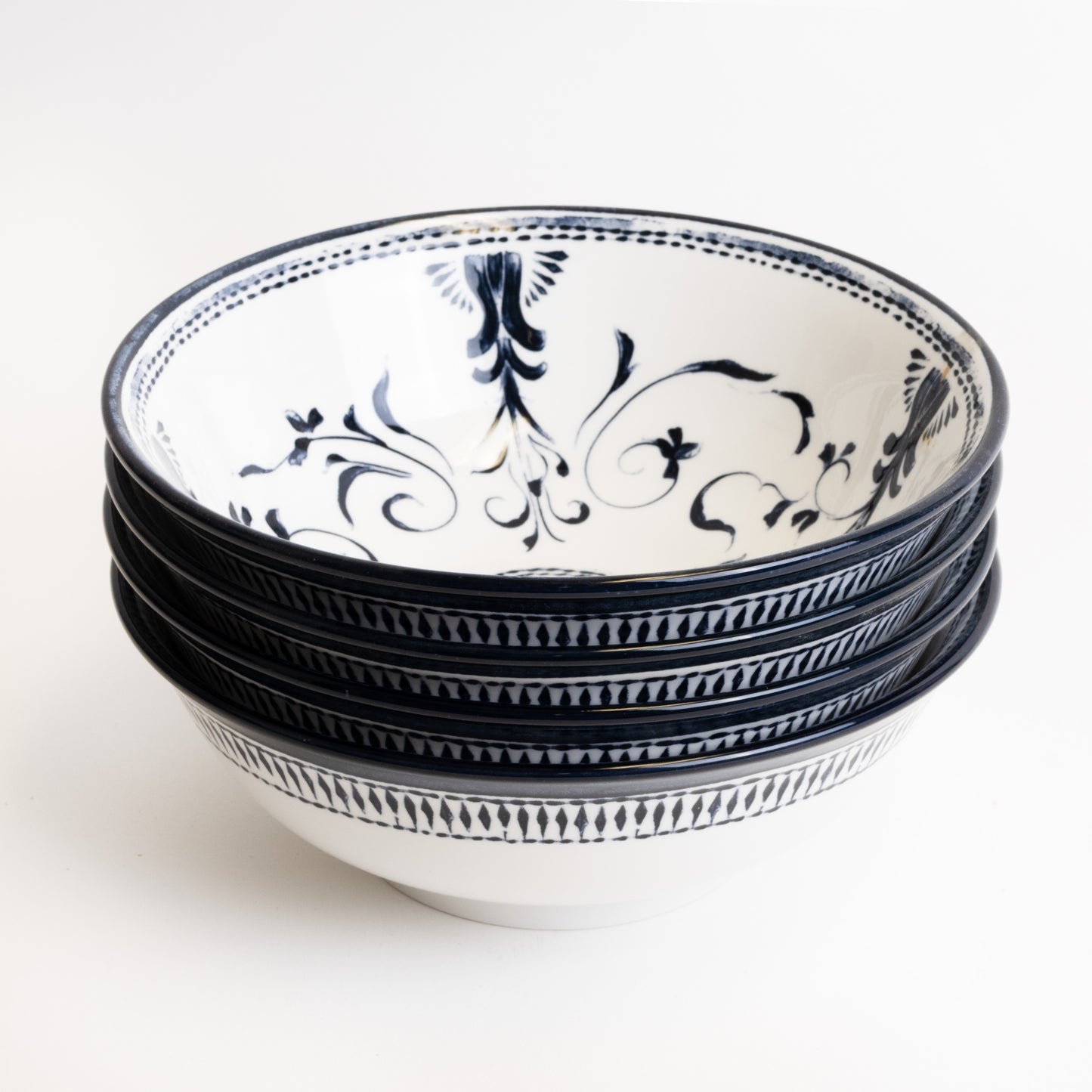 Bruges Porcelain Ramen Bowl - Blue