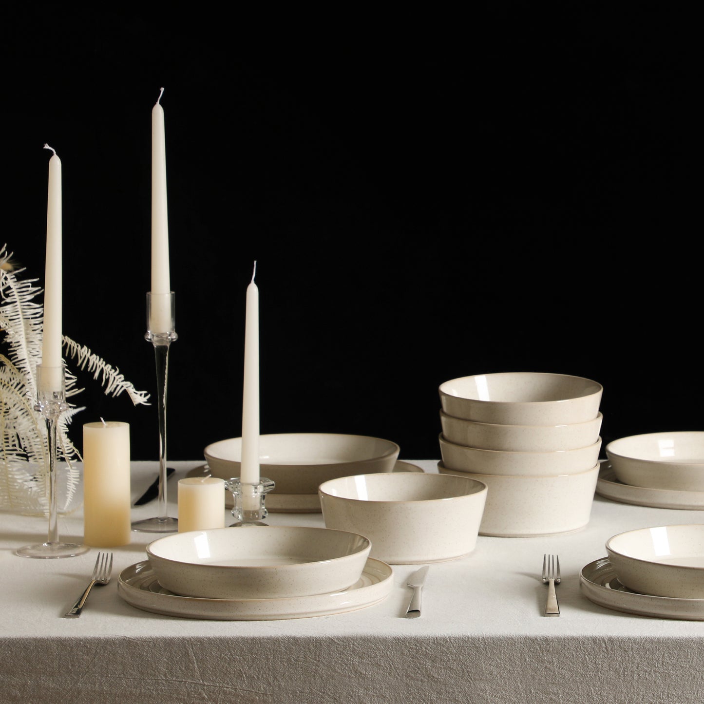 Claire Stoneware Dinnerware Set - White