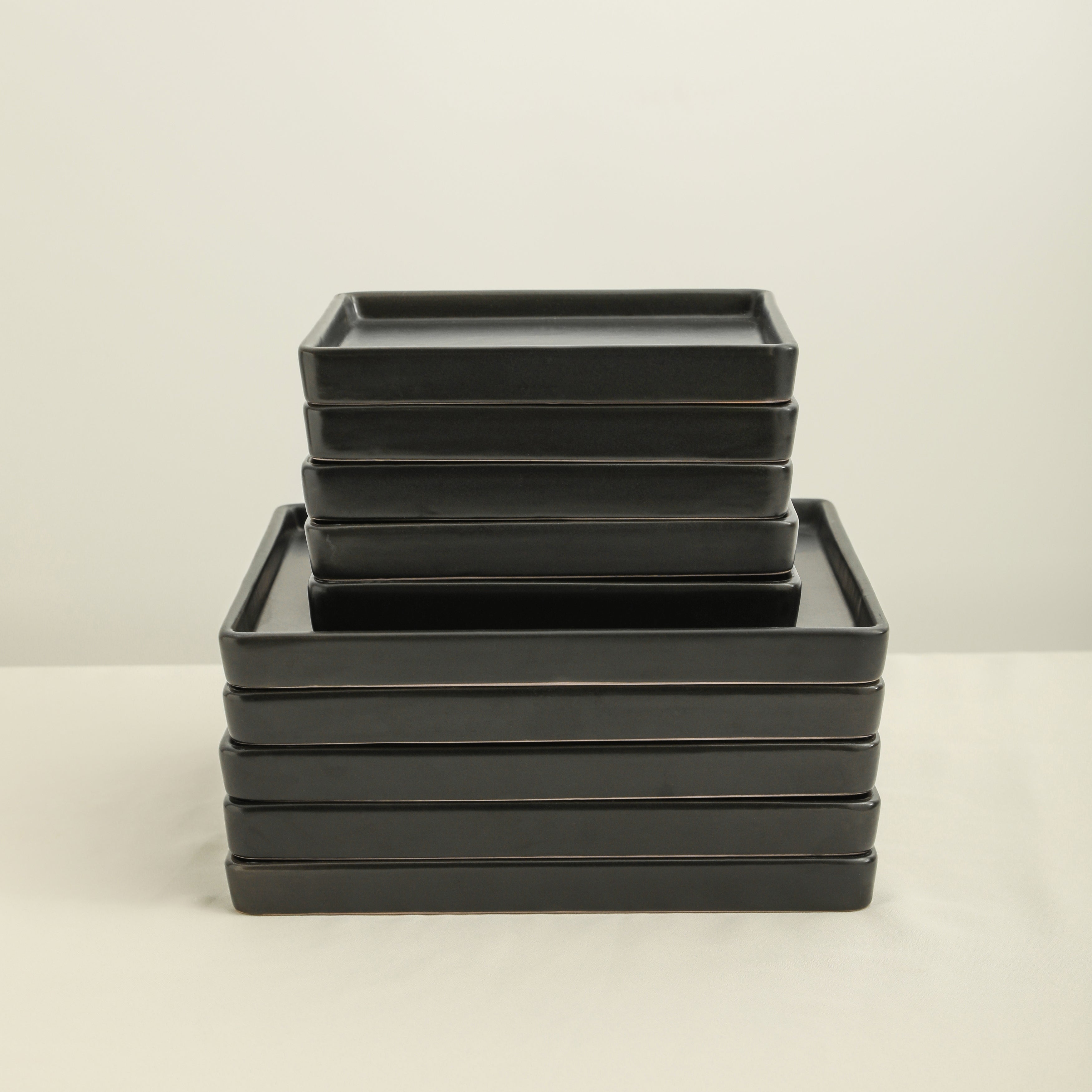 Stone Lain Grace Stoneware Black Matte Dinnerware Set 12-Piece