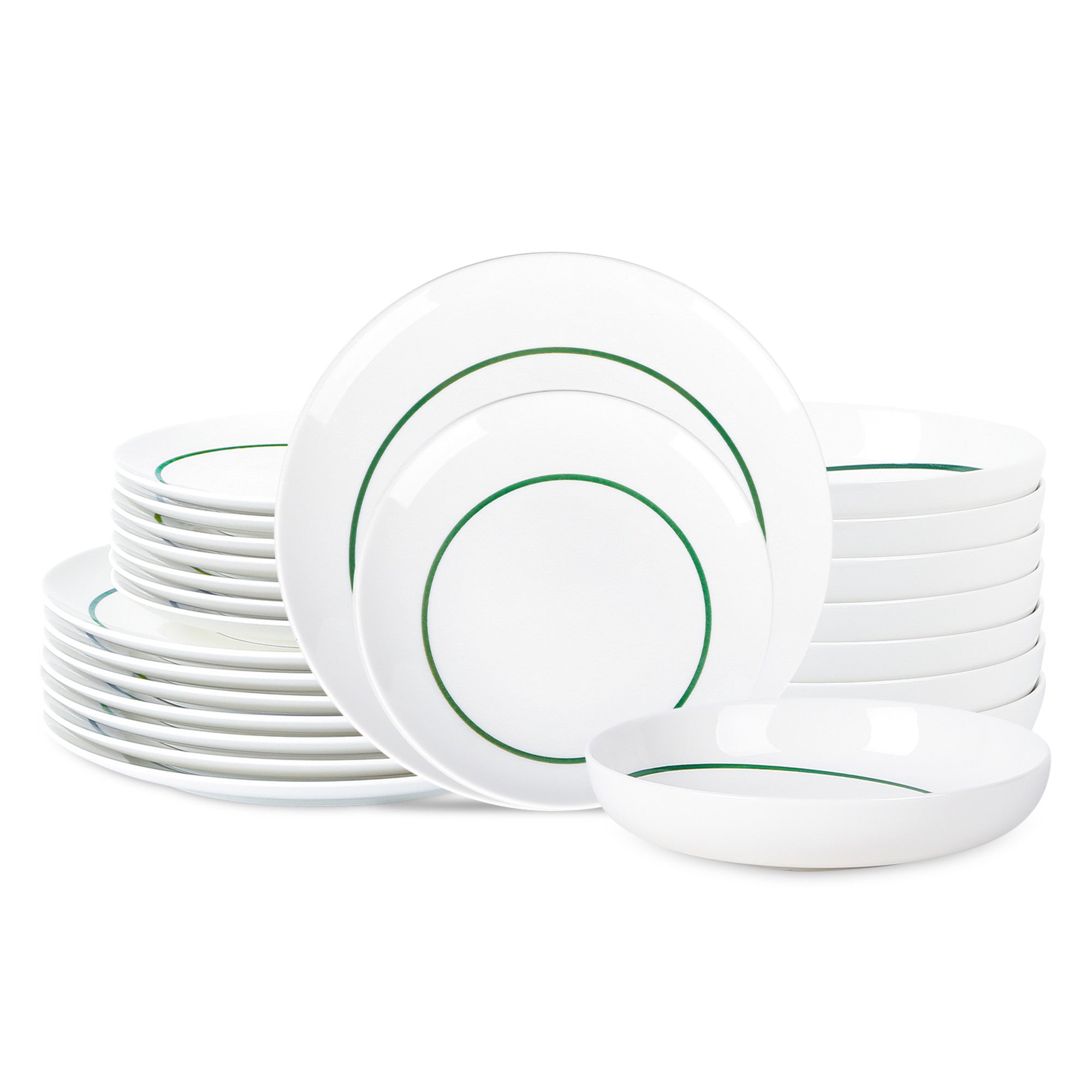 Luna Porcelain Dinnerware Set - Green