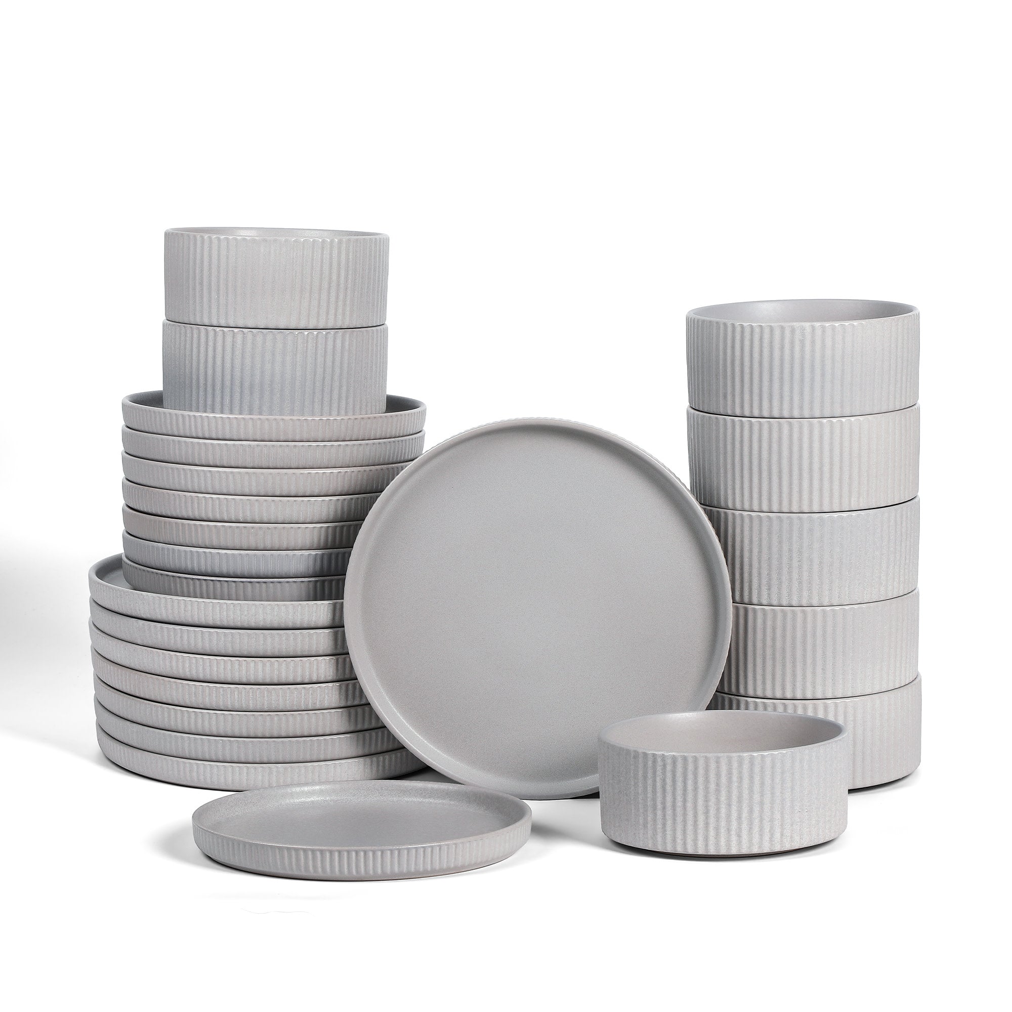 Haven Stoneware Dinnerware Set - Grey