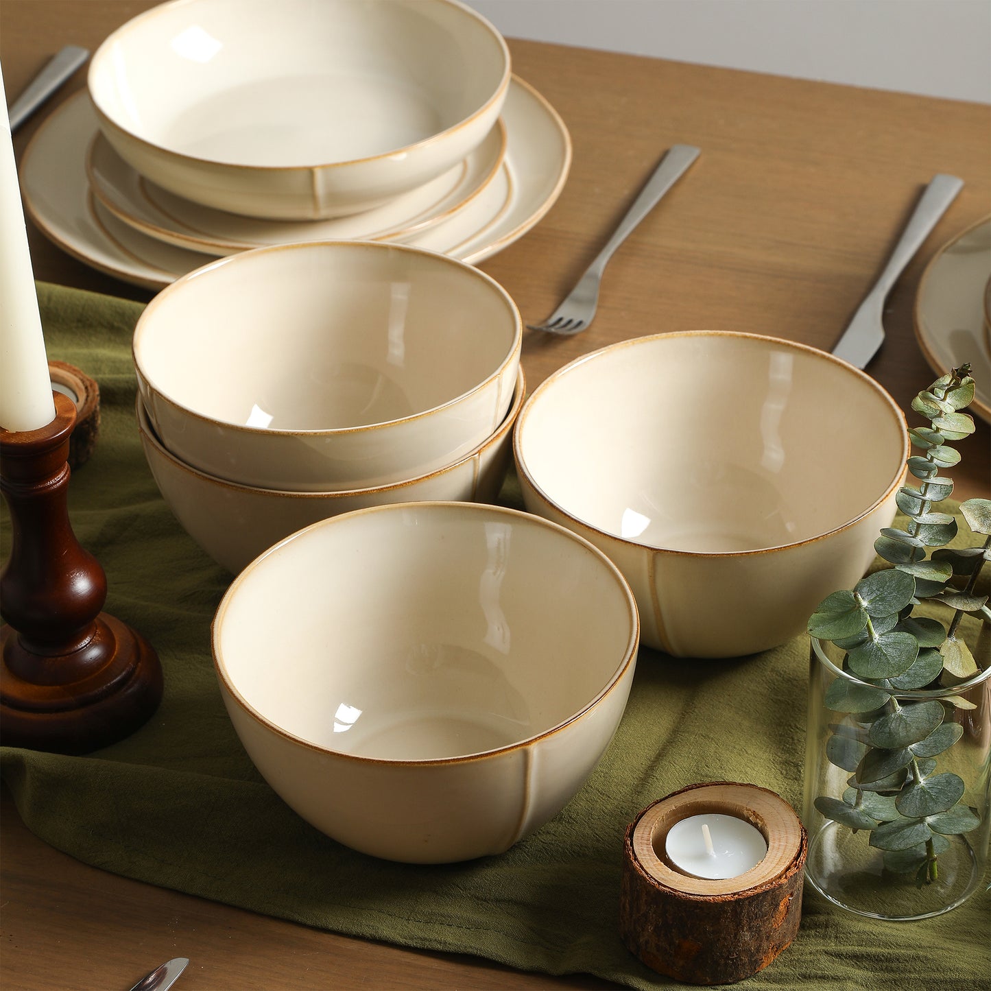 Infinity Stoneware Dinnerware Set - Beige