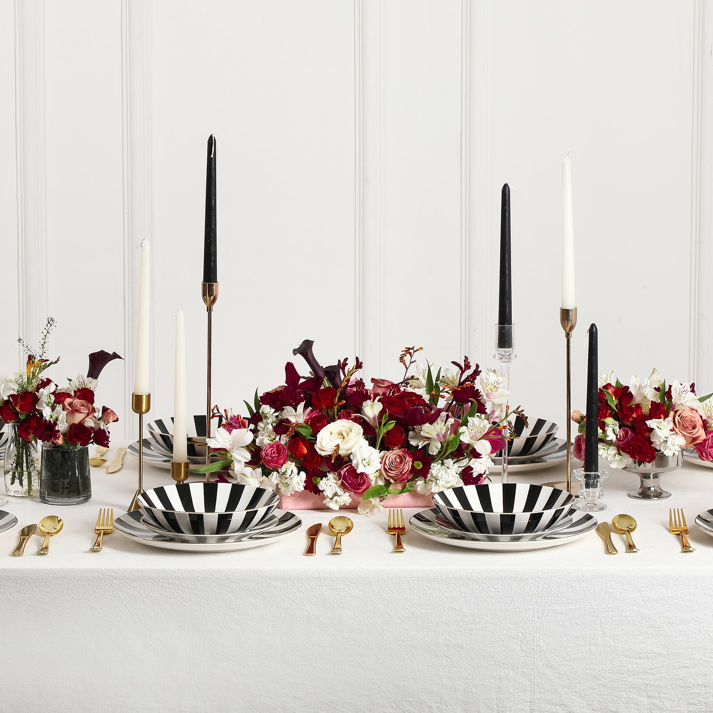 Empire Porcelain Dinnerware Set - Black and White and Gold