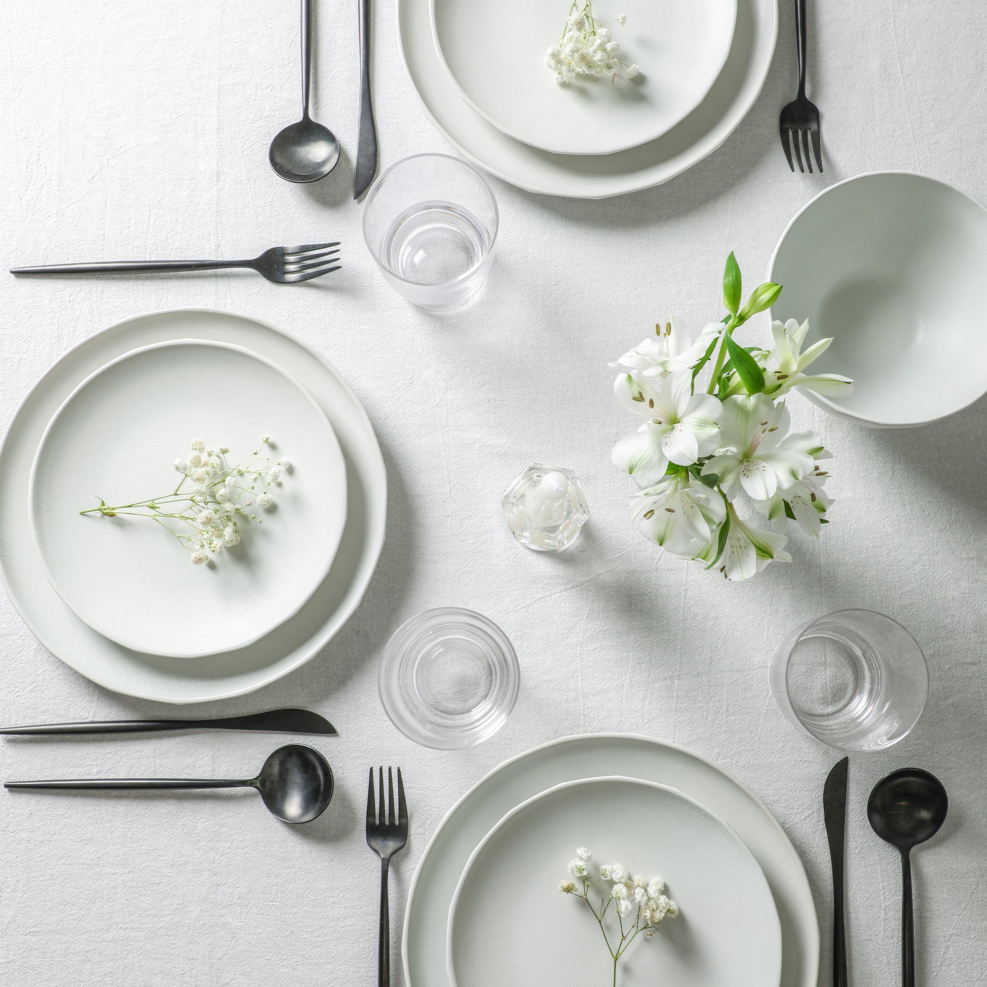 Rio Stoneware Dinnerware Set with Glassware - Beige