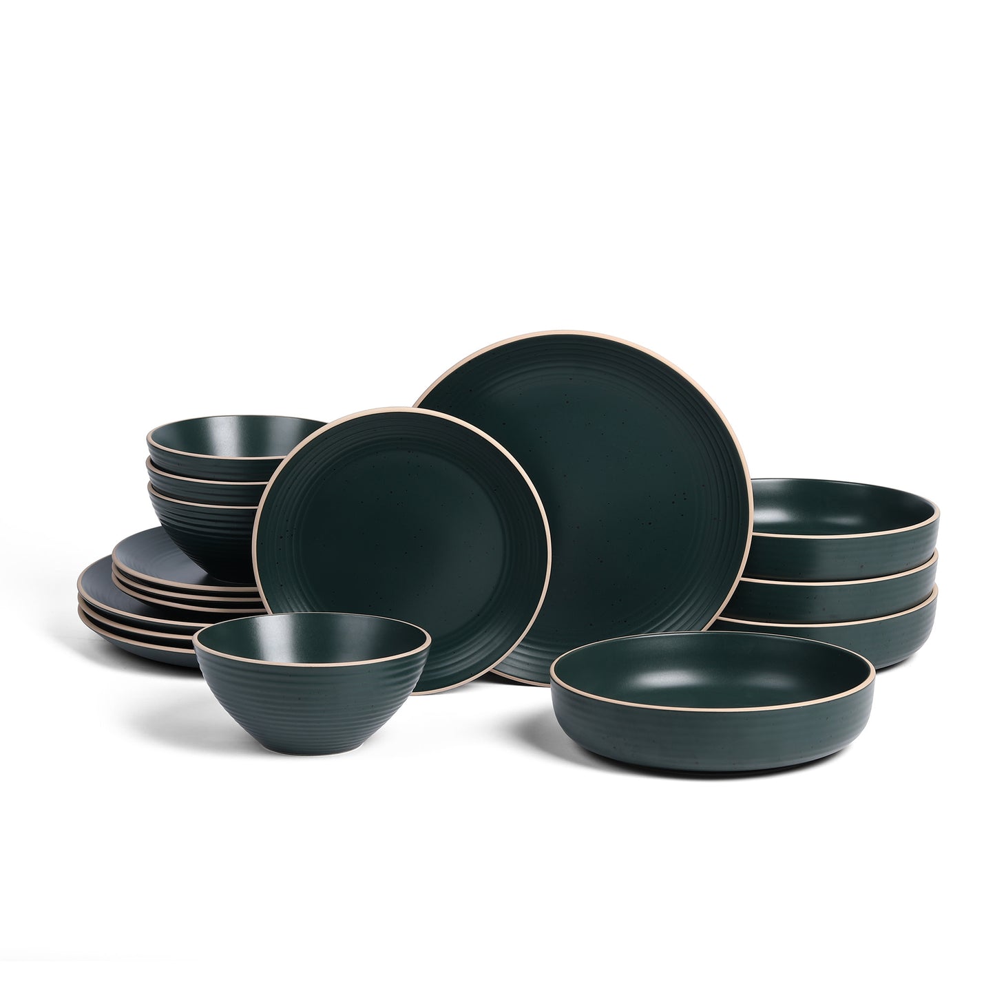 Lauren Stoneware Dinnerware Set - Dark Green