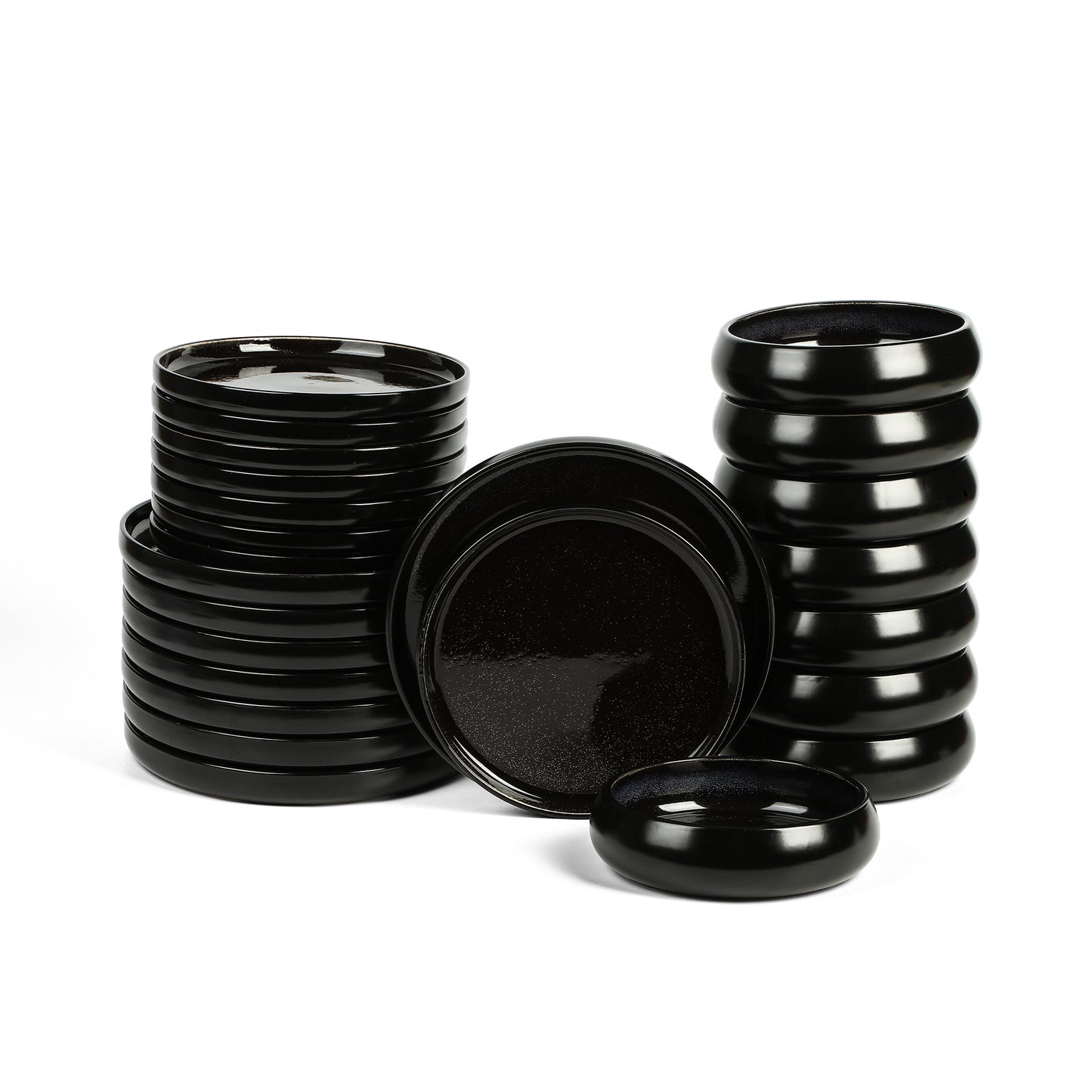 Lagoon Stoneware Dinnerware Set - Black