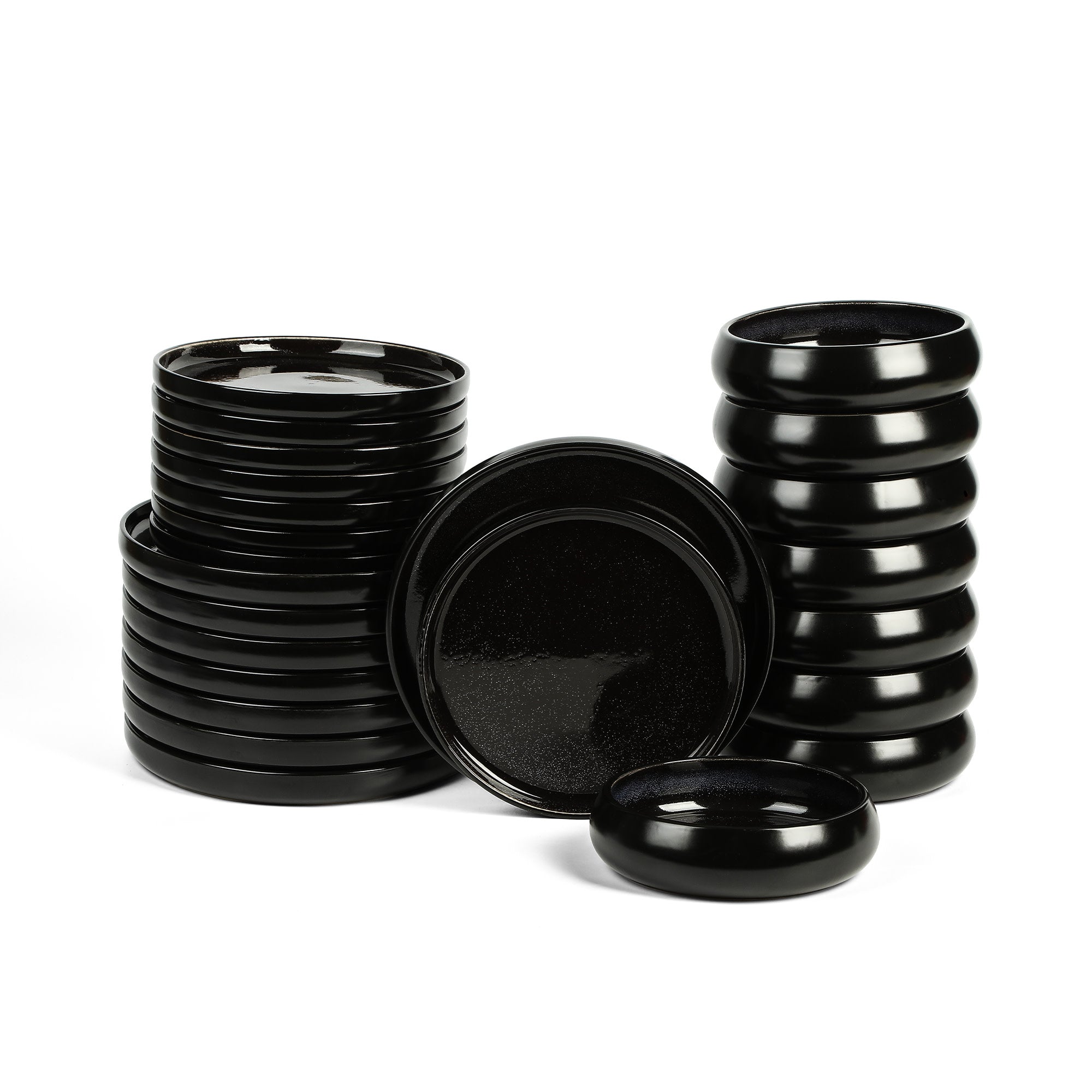 Lagoon Stoneware Dinnerware Set - Black