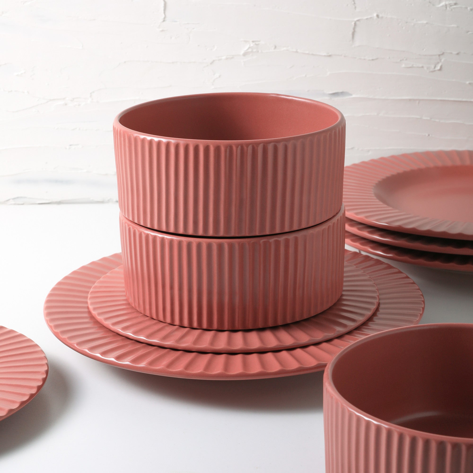 Lusso Stoneware Dinnerware Set - Redwood