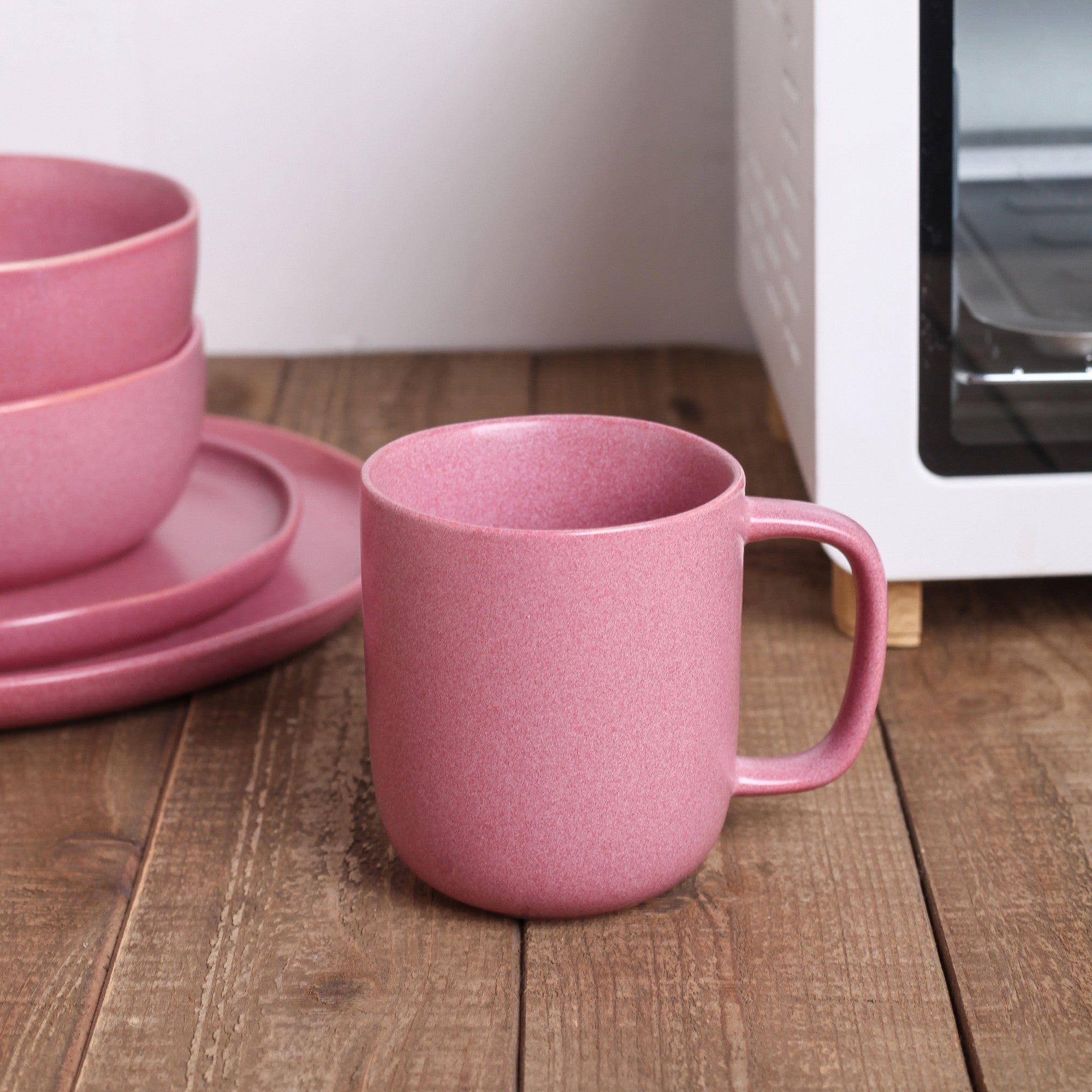Tom Stoneware Dinnerware Set - Pink White
