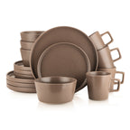Celina Stoneware Dinnerware Set - Brown Matte