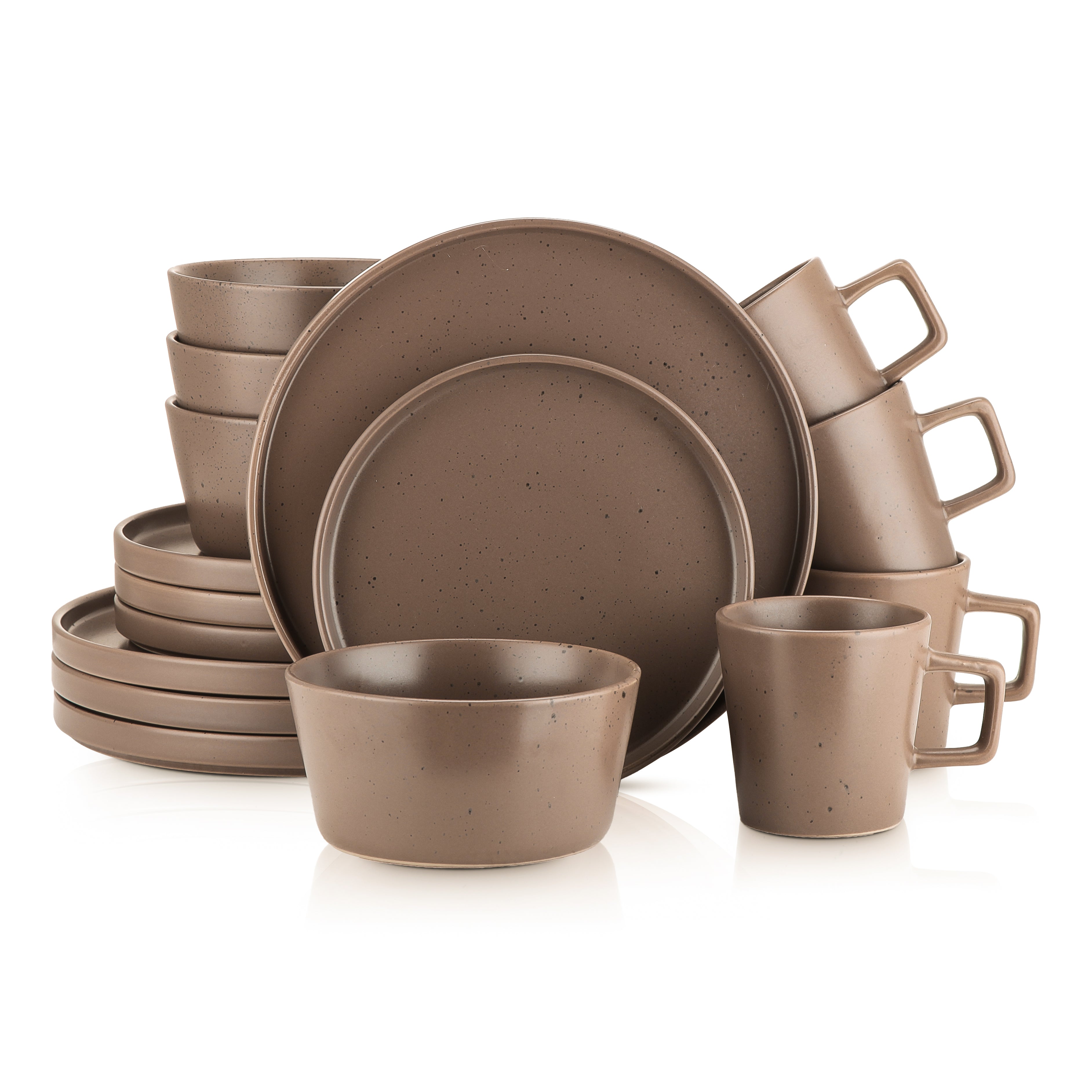 Celina Stoneware Dinnerware Set - Brown Matte