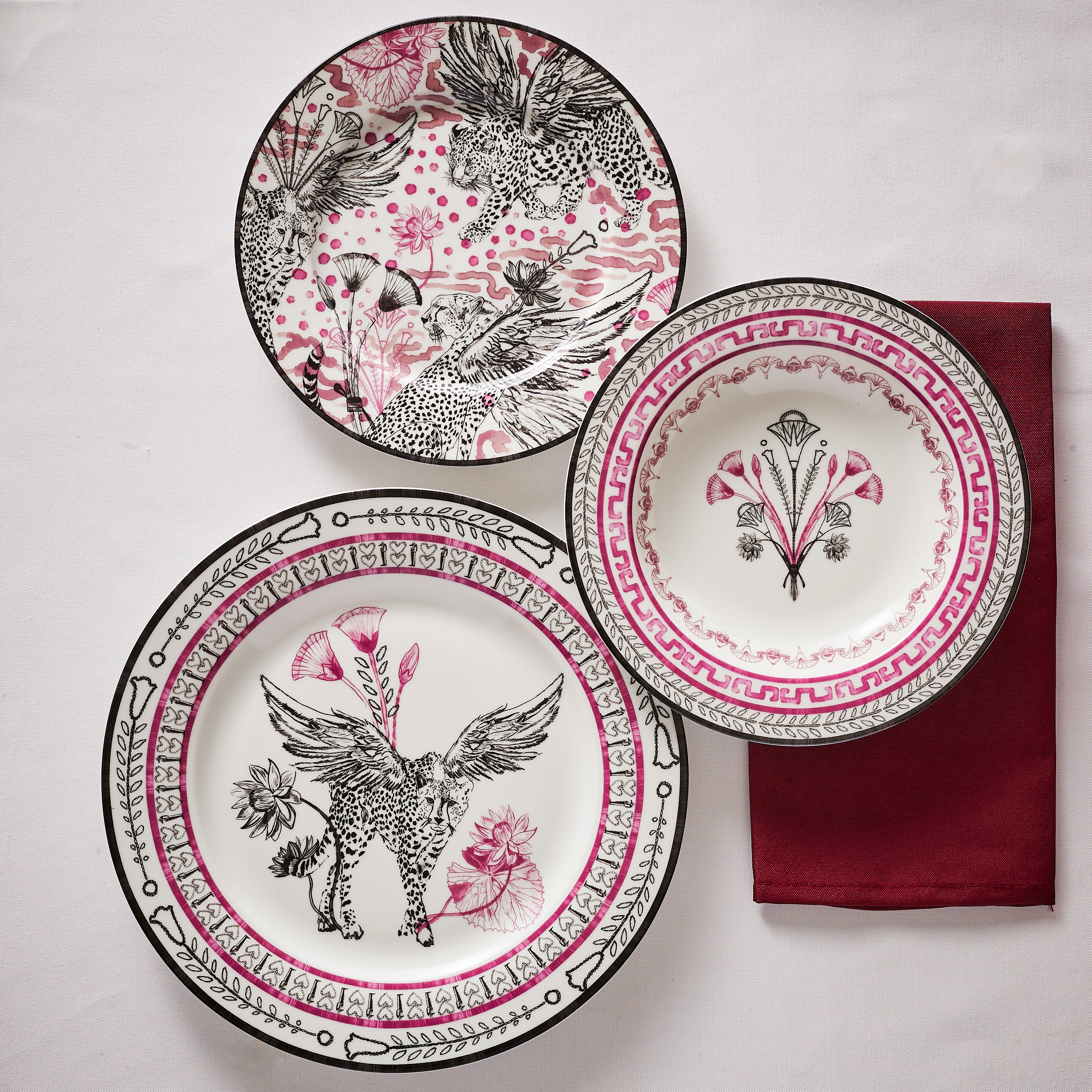 Marchesa Serengeti Porcelain 12-Piece Dinnerware Set, Multicolored