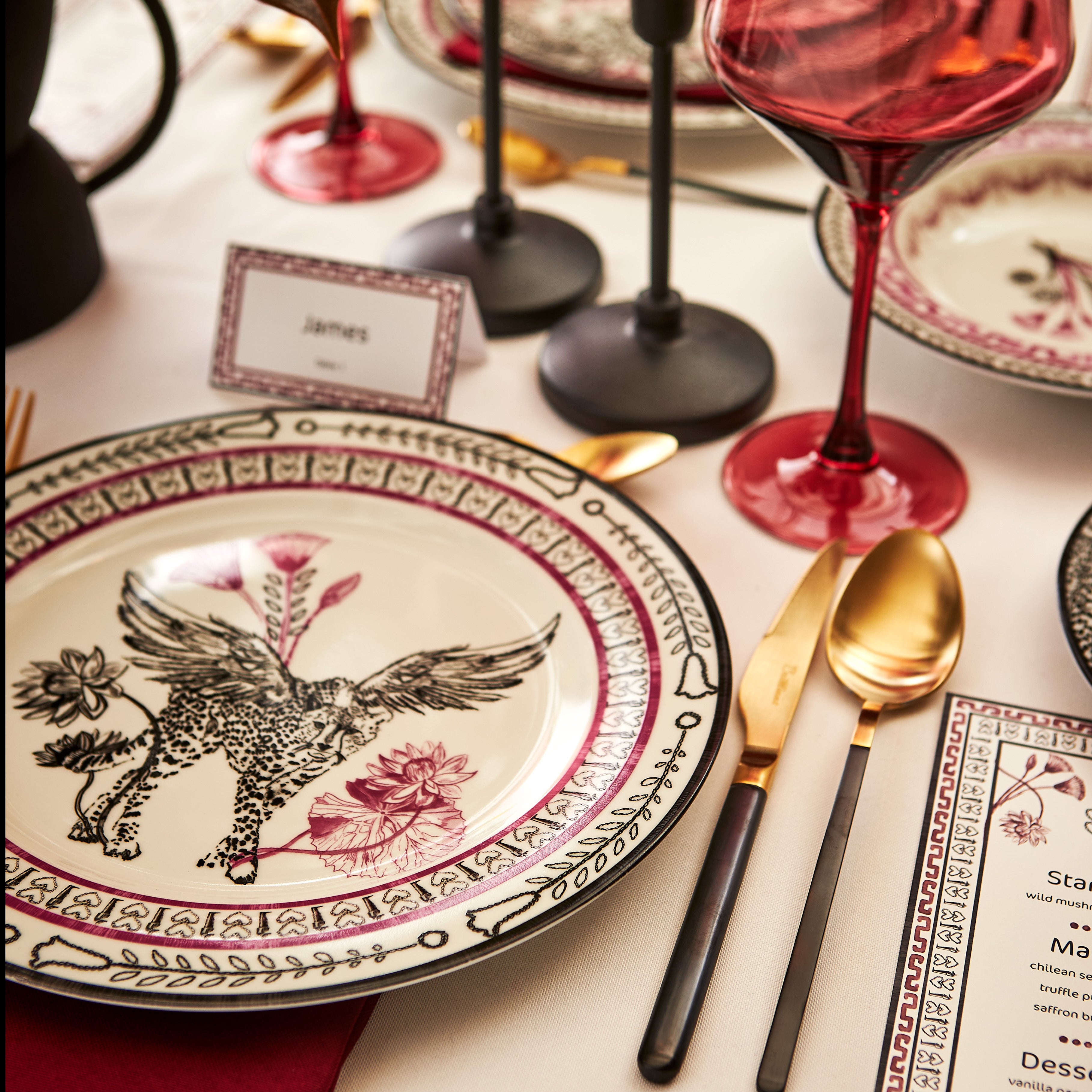 Marchesa Serengeti Porcelain 12-Piece Dinnerware Set, Multicolored