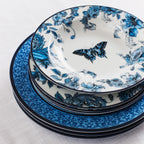 Marchesa Monarcha Porcelain 12-Piece Dinnerware Set, Blue