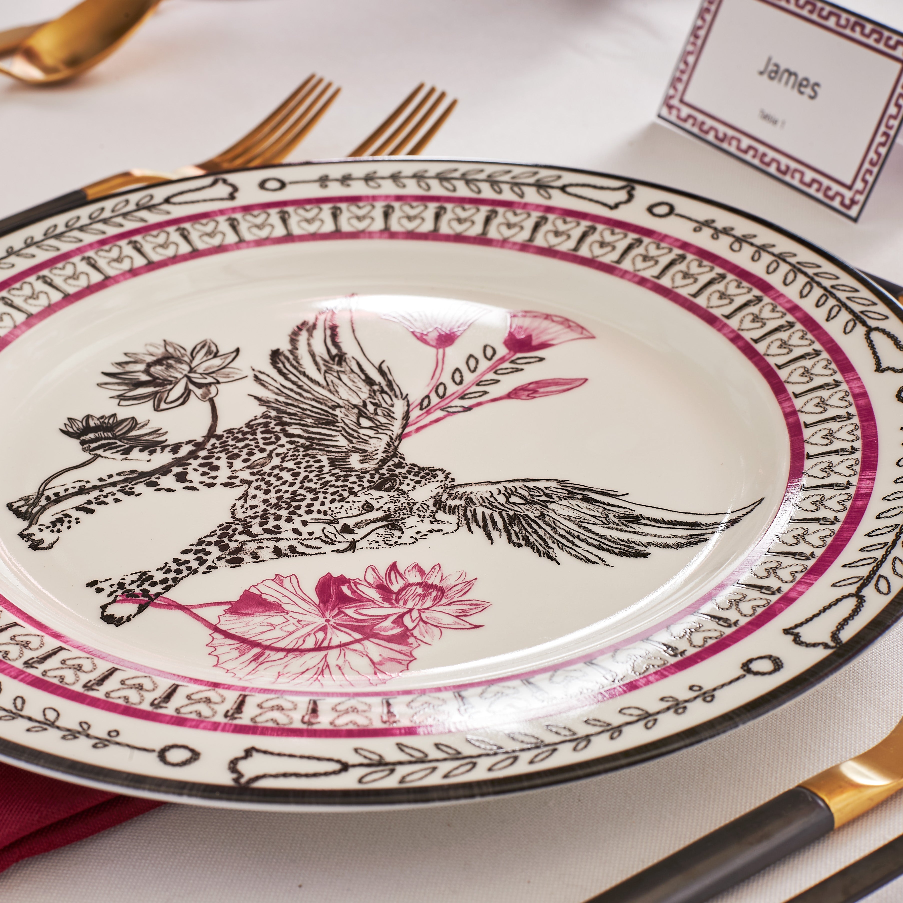 Marchesa Serengeti Porcelain 12-Piece Dinnerware Set, Multicolored