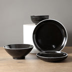 Lustra Stoneware Dinnerware Set - Black