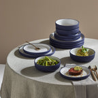 Laro Stoneware Dinnerware Set - Dark Blue