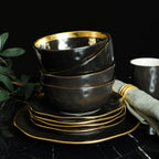 Florian Porcelain Dinnerware Set - Black