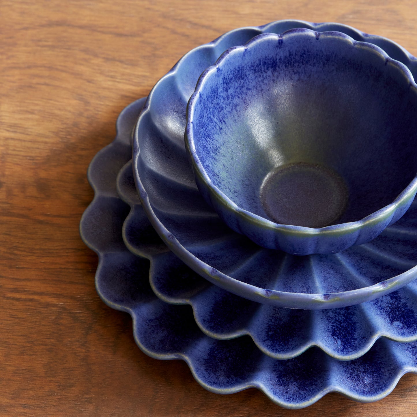 Dhalia Stoneware  Pasta Bowl - Blue
