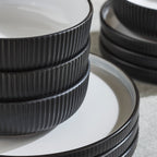 Laro Stoneware Dinnerware Set - Black