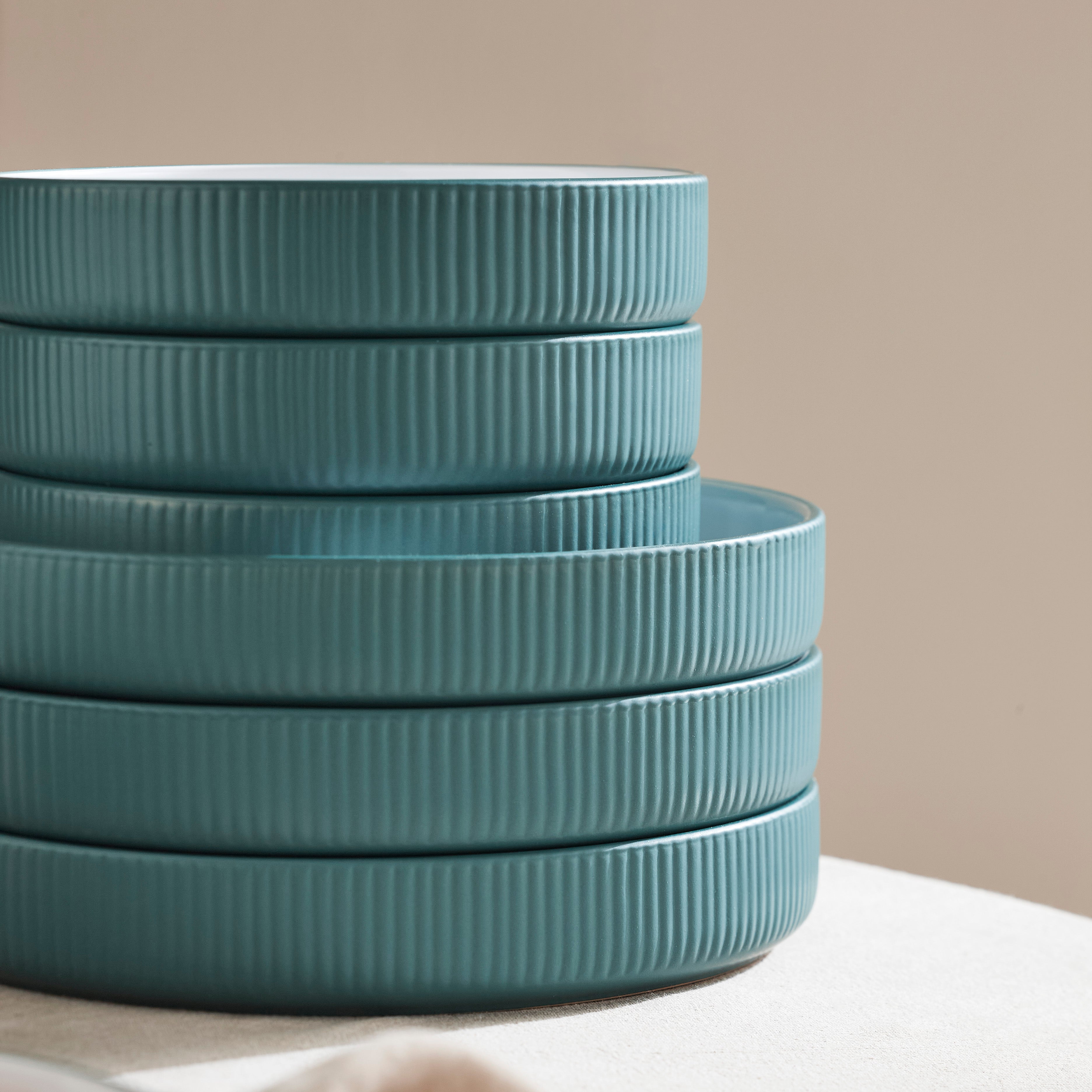 Larosso Stoneware Dinnerware Set - Green/White