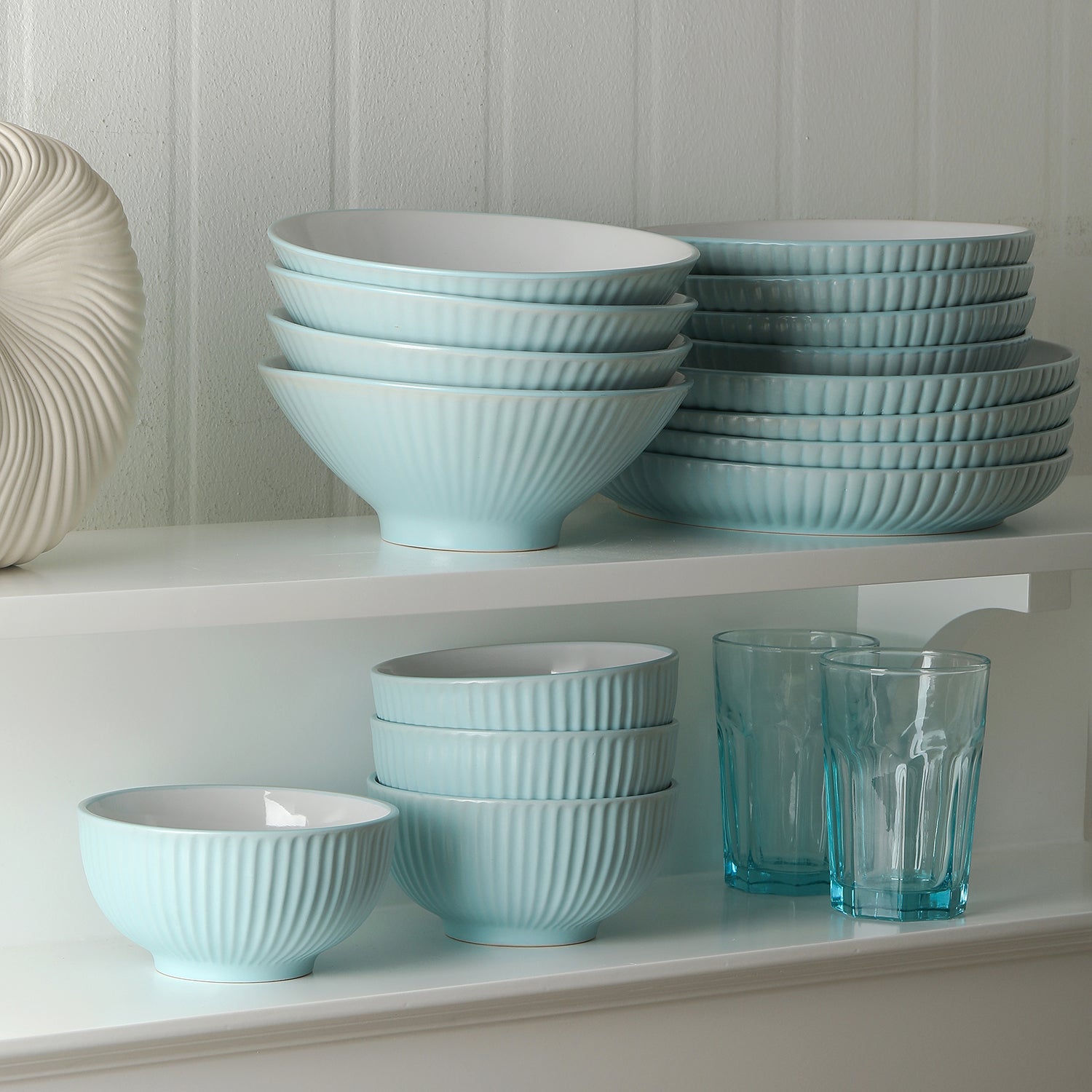 Lustra Stoneware Dinnerware Set - Teal