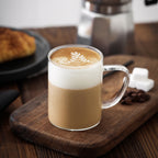 Set of 4 Glass Mugs, Modern Minimalist Espresso Shot Glasses