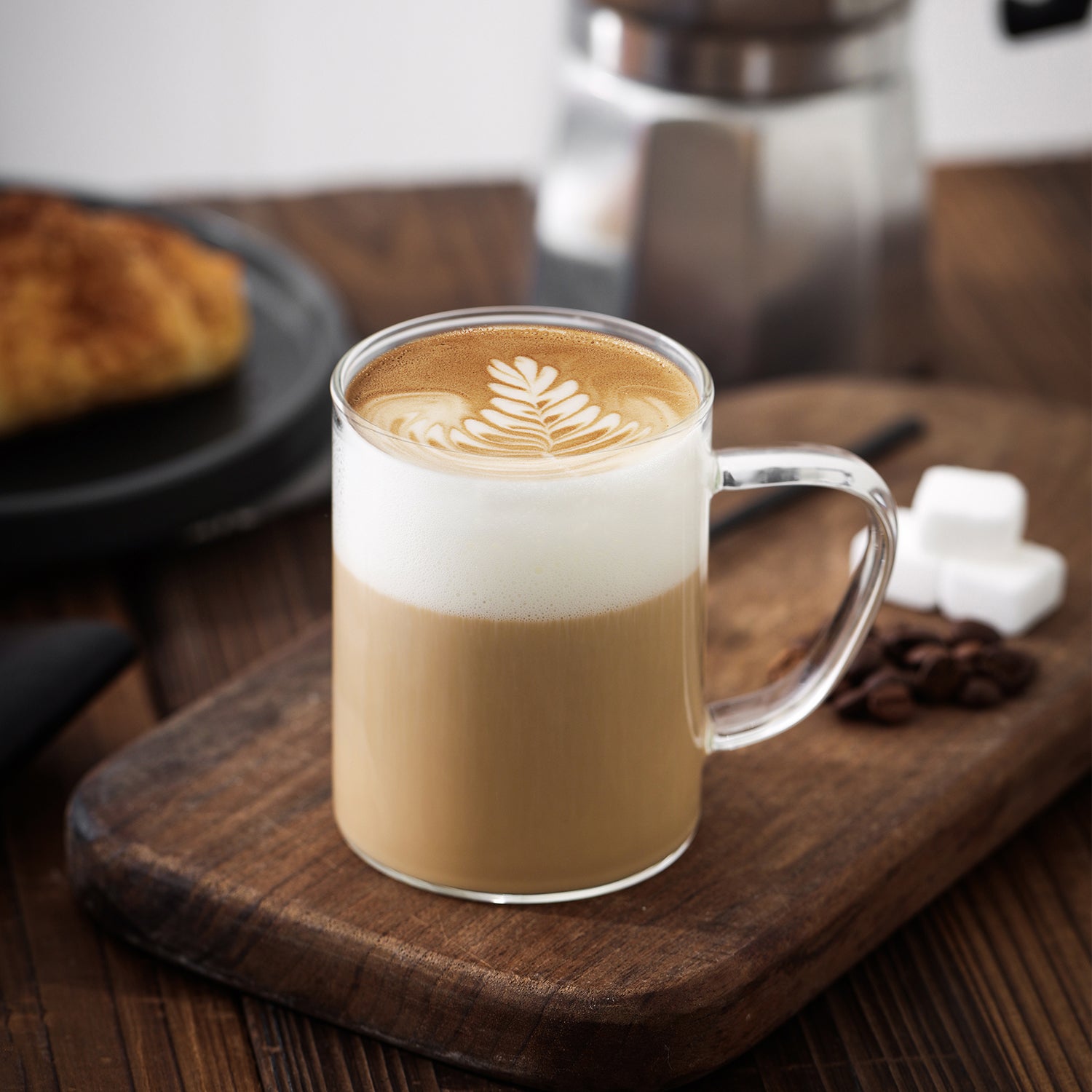 Set of 4 Glass Mugs, Modern Minimalist Espresso Shot Glasses