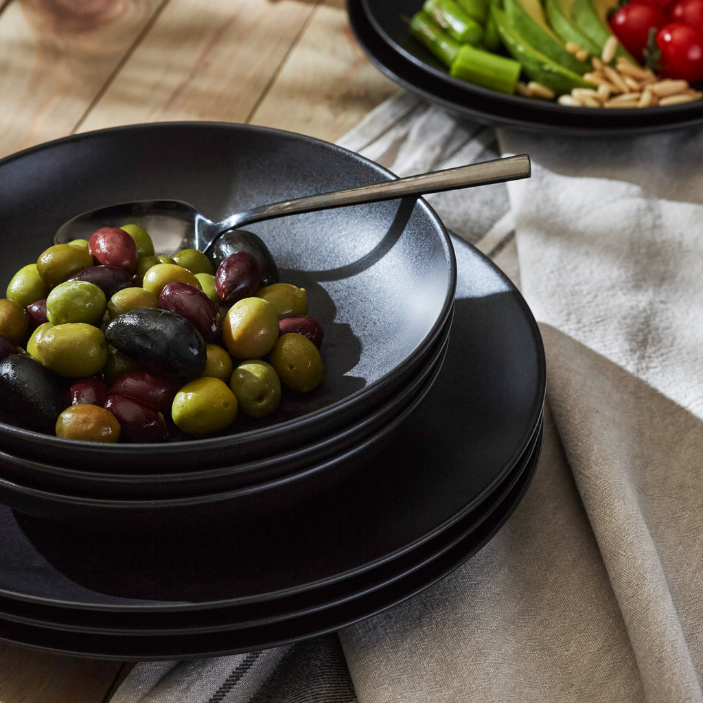 Semplice Stoneware Dinnerware Set - Black Matte - Crafted in Portugal