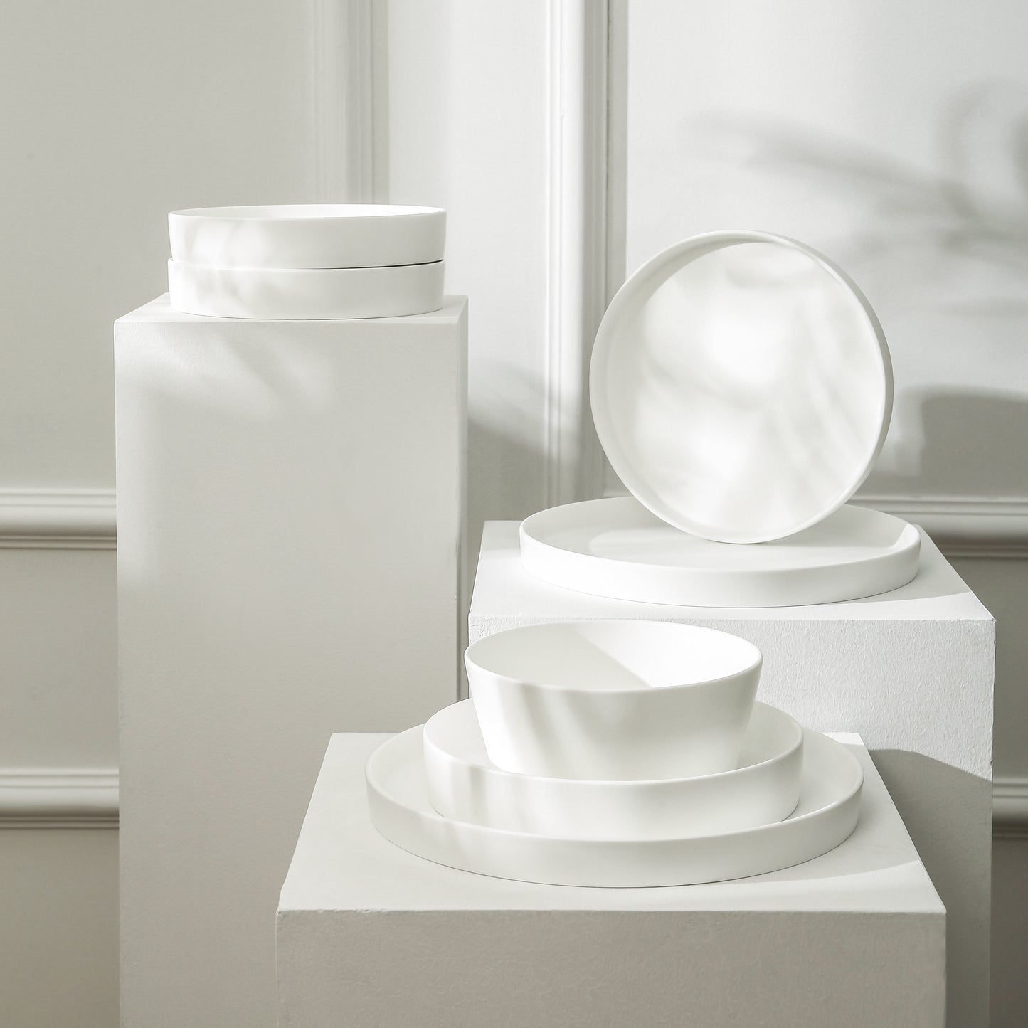 Fosca Bone China Dinnerware Set - Matte White
