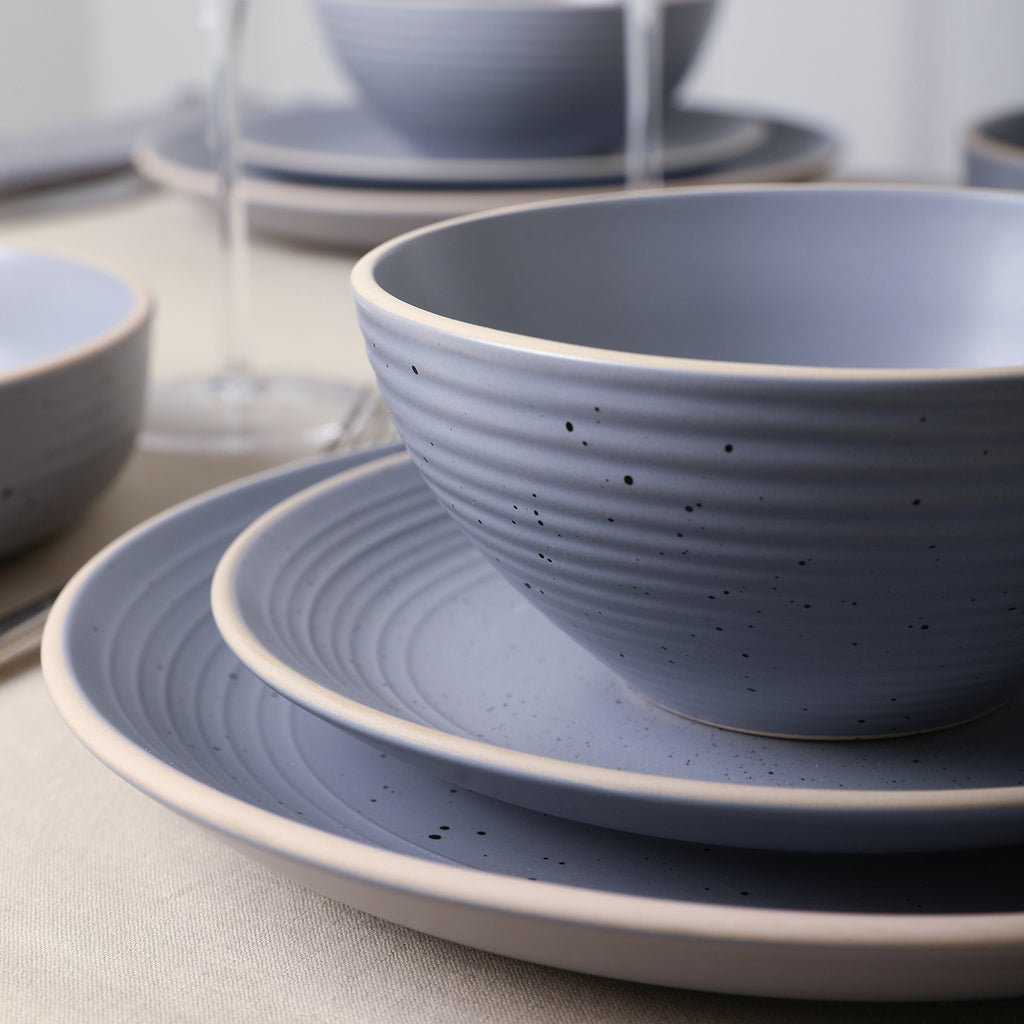 Lauren Stoneware Dinnerware Set - Light Gray