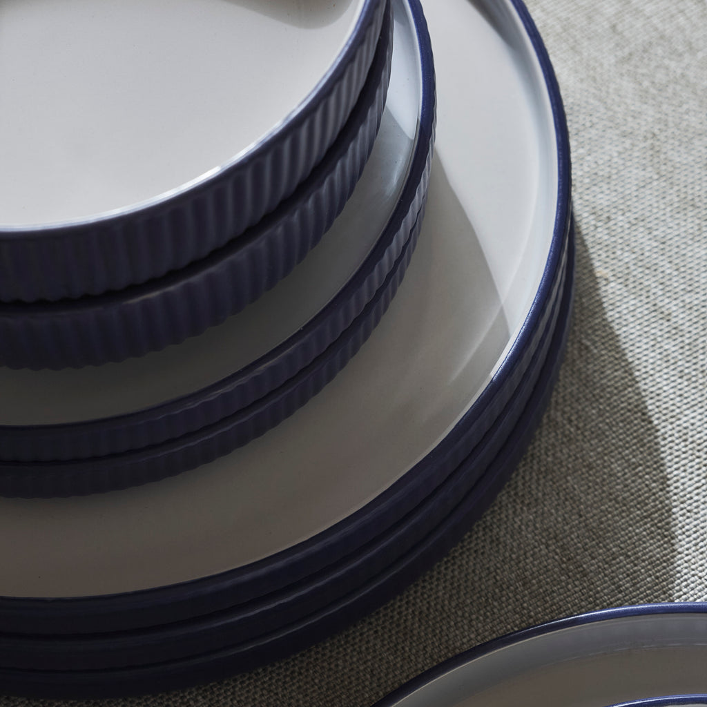 Laro Stoneware Dinnerware Set - Dark Blue