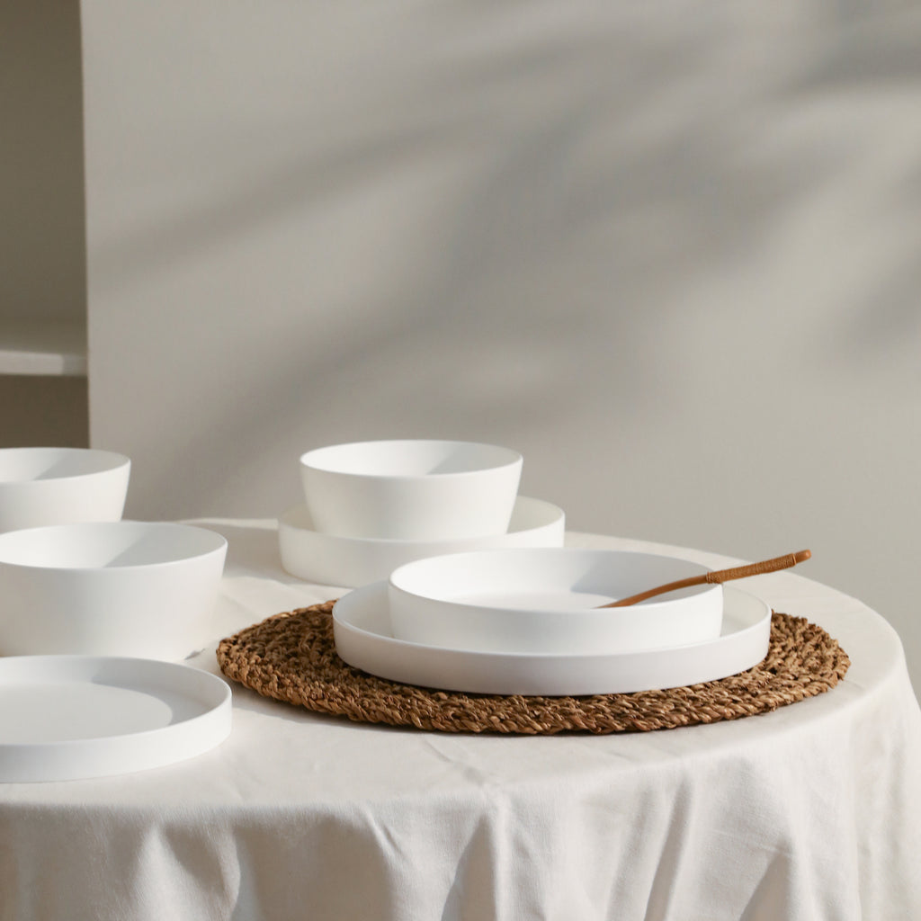 Fosca Bone China Dinnerware Set - Matte White