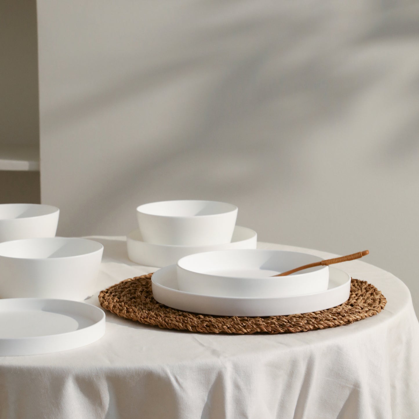 Fosca Bone China Dinnerware Set - Matte White