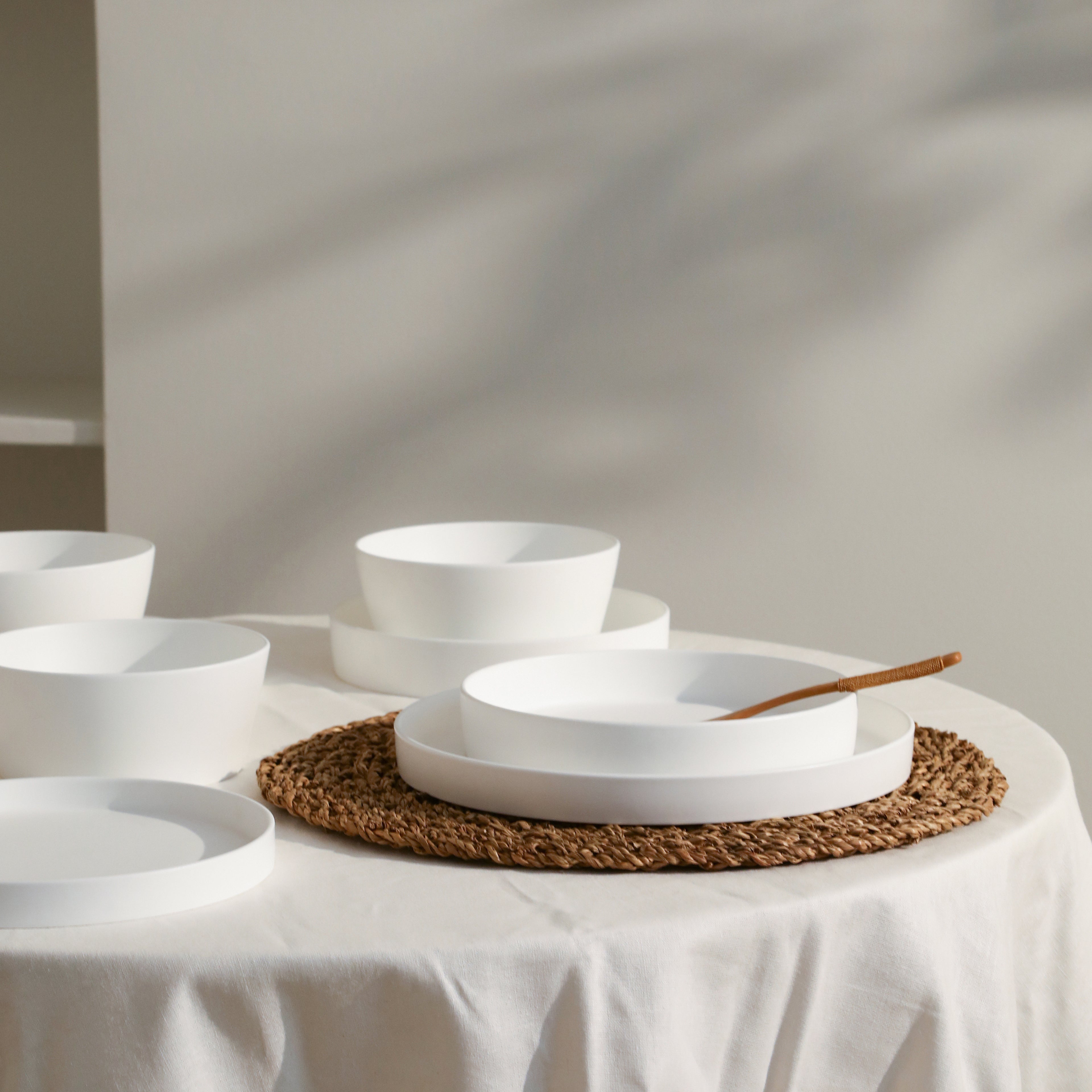Fosca Bone China Dinnerware Set - Matte White