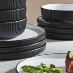 Laro Stoneware Dinnerware Set - Black