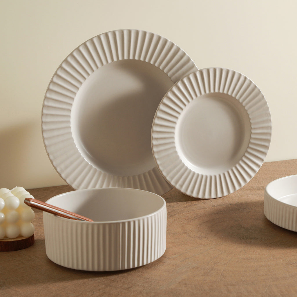 Lusso Stoneware Dinnerware Set - White