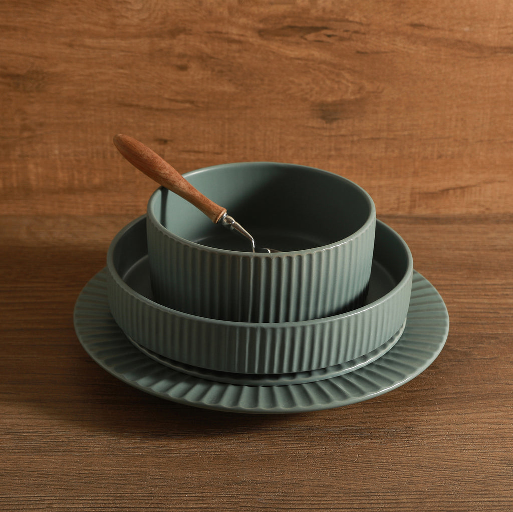 Lusso Stoneware Dinnerware Set - Stone