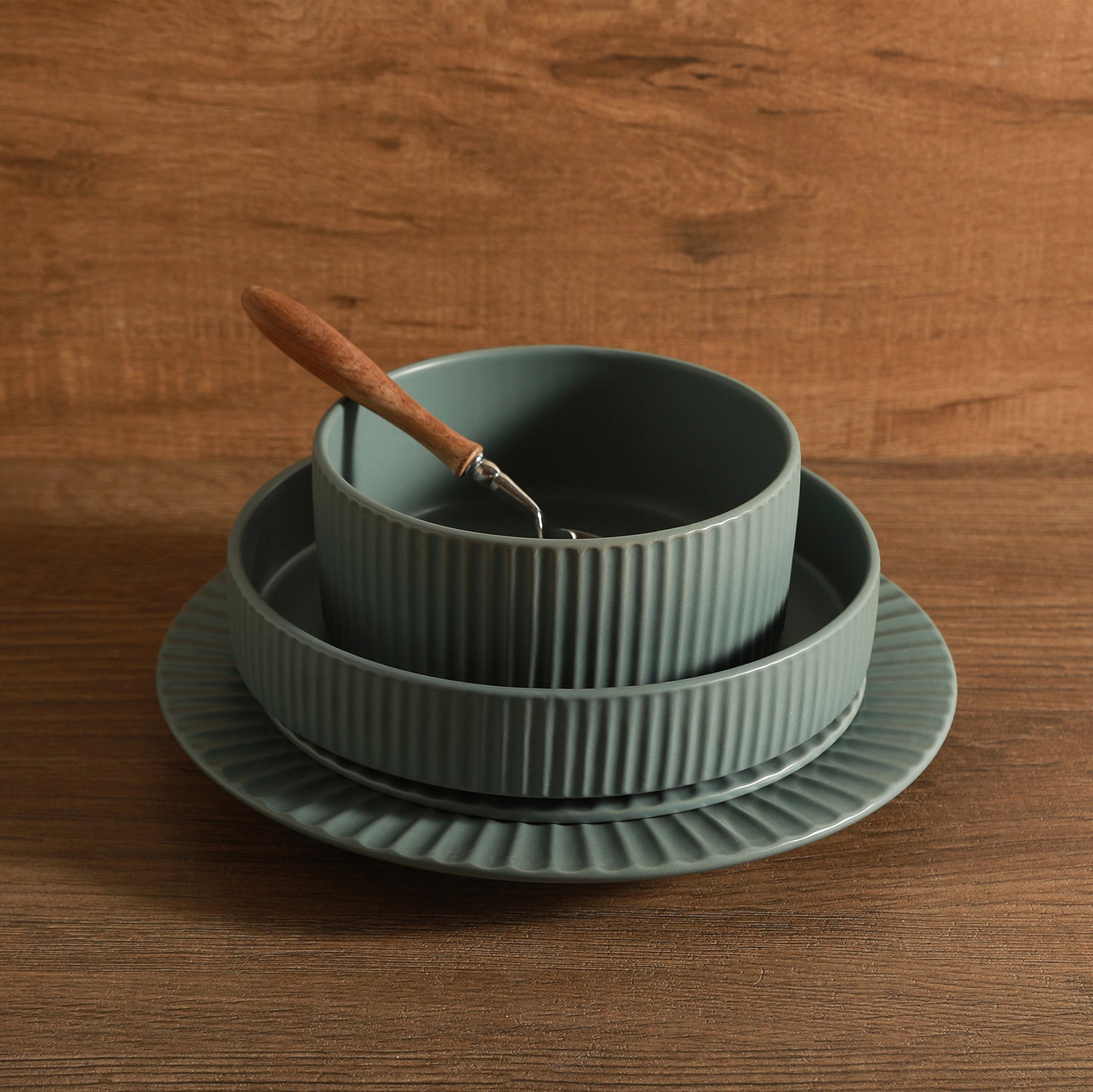 Lusso Stoneware Dinnerware Set - Stone