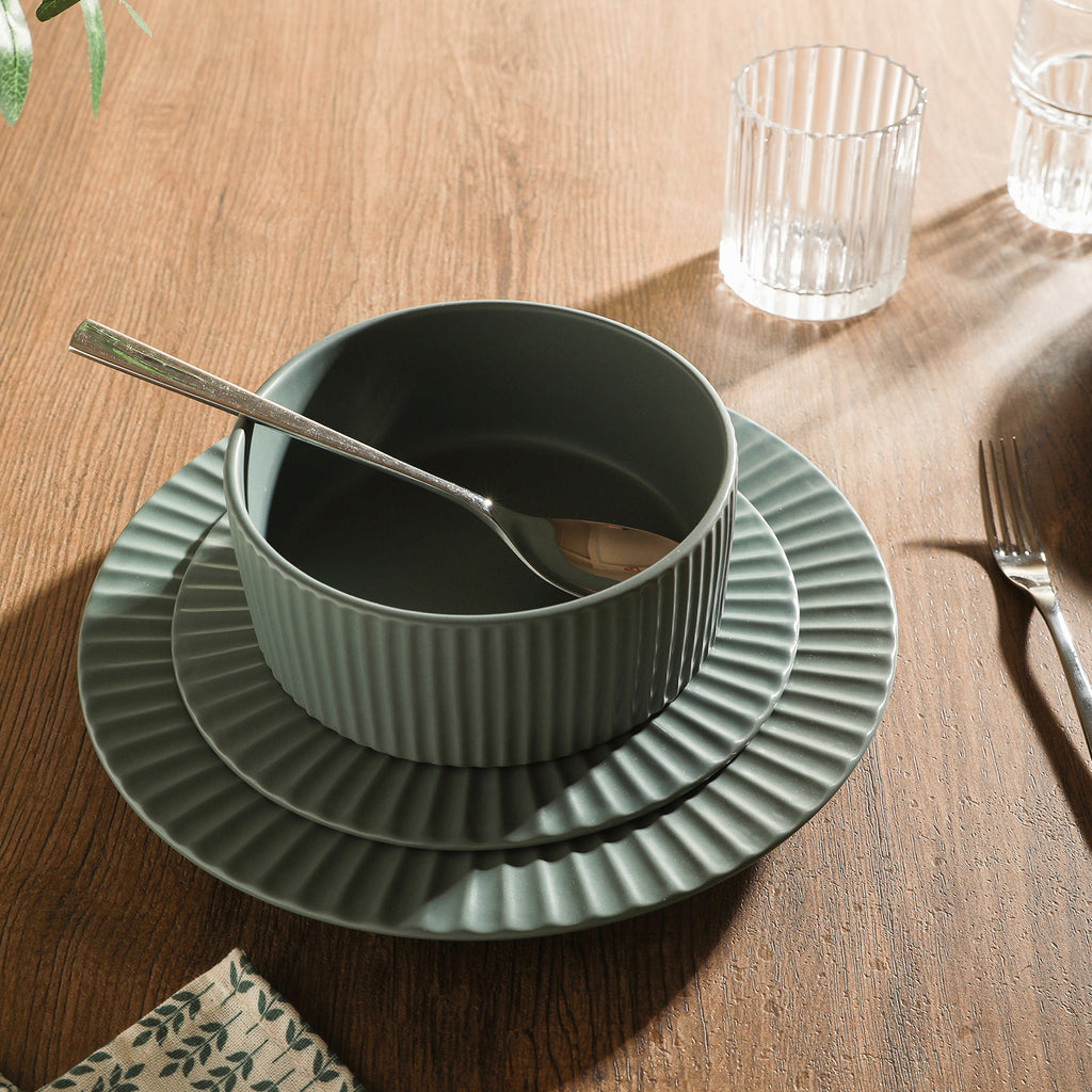 Lusso Stoneware Dinnerware Set - Stone