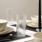 Stone Lain Dua Stoneware 16-Piece Dinnerware Set, Includes Glassware, White
