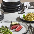 Laro Stoneware Dinnerware Set - Black