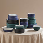 Larosso Stoneware Dinnerware Set - Black/White