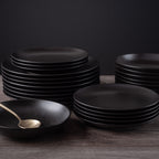 Semplice Stoneware Dinnerware Set - Black Matte - Crafted in Portugal