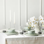 Stone Lain Mirella Stoneware Dinnerware Set, Includes Glasses, Light Green